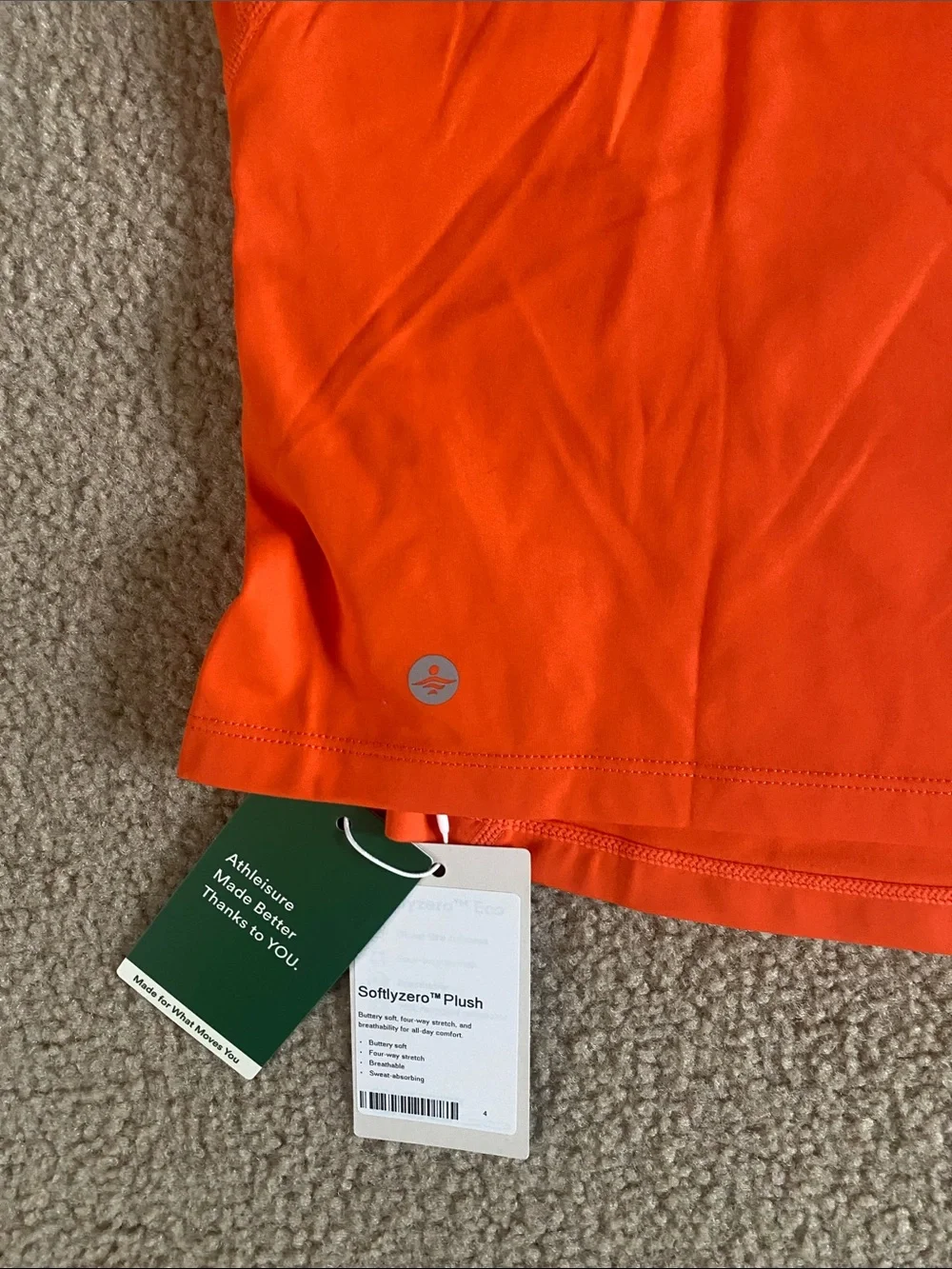 XLARGE.   SOFTLY ZERO PLUSH ORANGE YOGA CROP TANK TOP - Picture 4 of 7